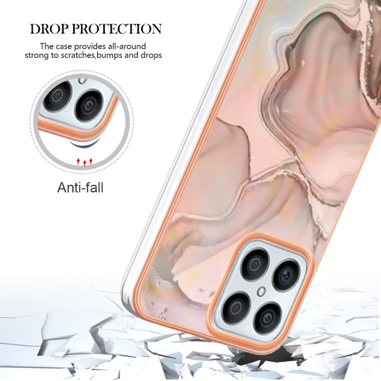 For Honor X8 4G Electroplating Marble Dual-side IMD Phone Case(Rose Gold 015) - free shipping - PMC TechLife - Order now!