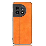 For OnePlus 11 5G Sewing Cow Pattern Skin PC + PU + TPU Phone Case(Orange)