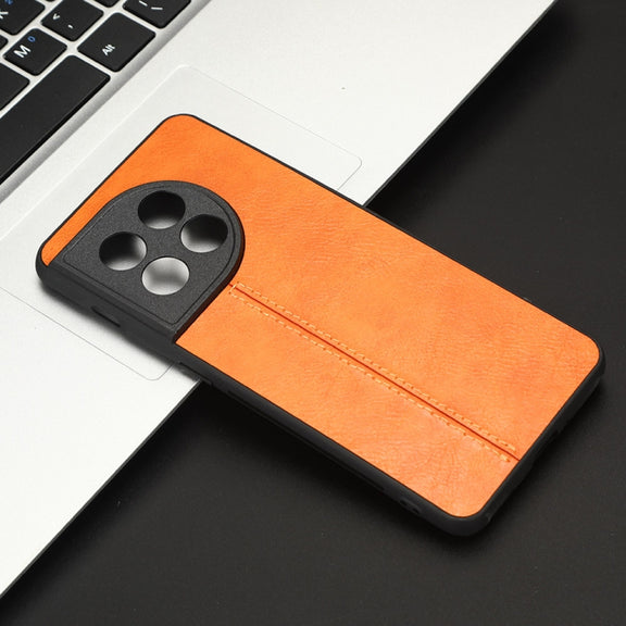 For OnePlus 11 5G Sewing Cow Pattern Skin PC + PU + TPU Phone Case(Orange)