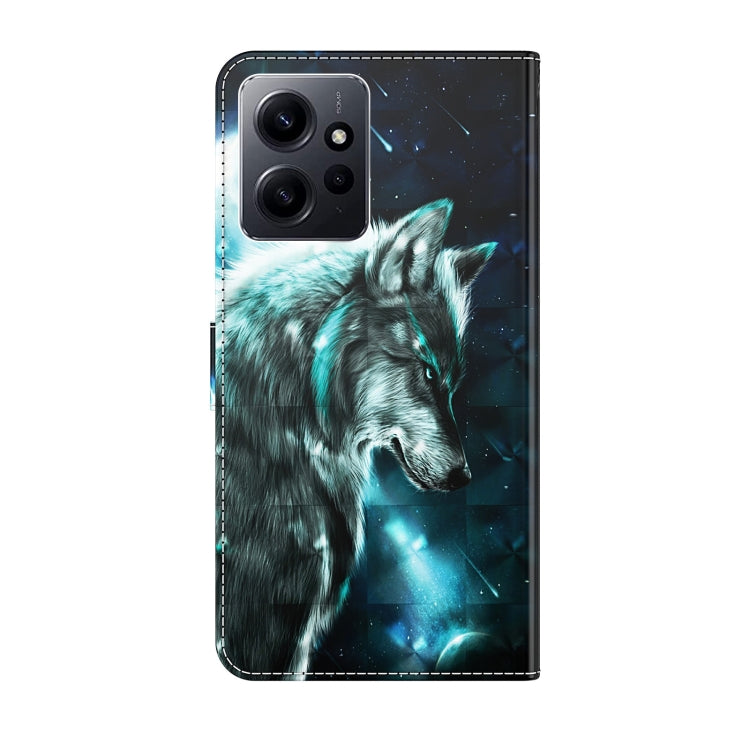 For Xiaomi Redmi Note 12 4G Global 3D Painting Pattern Flip Leather Phone Case(Wolf) - free shipping - PMC TechLife - Order now!