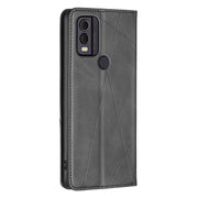For Nokia C22 Rhombus Texture Magnetic Leather Phone Case(Black)