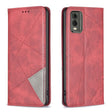 For Nokia C32 Rhombus Texture Magnetic Leather Phone Case(Red) - free shipping - PMC TechLife - Order now!