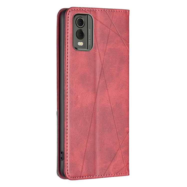 For Nokia C32 Rhombus Texture Magnetic Leather Phone Case(Red) - free shipping - PMC TechLife - Order now!