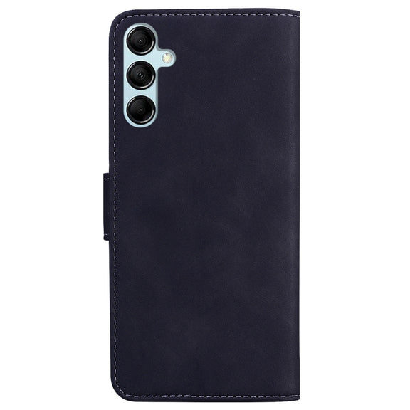 For Samsung Galaxy M14 Skin Feel Pure Color Flip Leather Phone Case(Black)