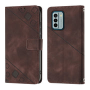 For Nokia G22 Skin-feel Embossed Leather Phone Case(Brown)