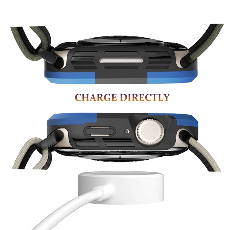 For Apple Watch Series SE 2&6&SE&5&4 40mm Armor Frame Watch Case(Blue) - Smart Wear by PMC TechLife | Online Shopping South Africa | PMC TechLife