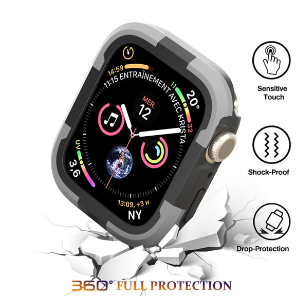 For Apple Watch Series 8 & 7 41mm Armor Frame Watch Case(Grey)