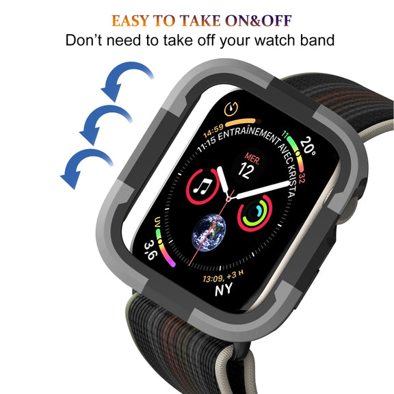 For Apple Watch Series 8 & 7 41mm Armor Frame Watch Case(Grey)