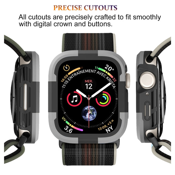 For Apple Watch Series 8 & 7 41mm Armor Frame Watch Case(Grey)