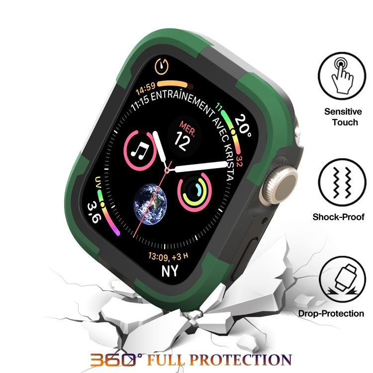For Apple Watch Series 8 & 7 41mm Armor Frame Watch Case(Green)