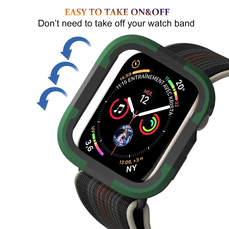 For Apple Watch Series 8 & 7 41mm Armor Frame Watch Case(Green)