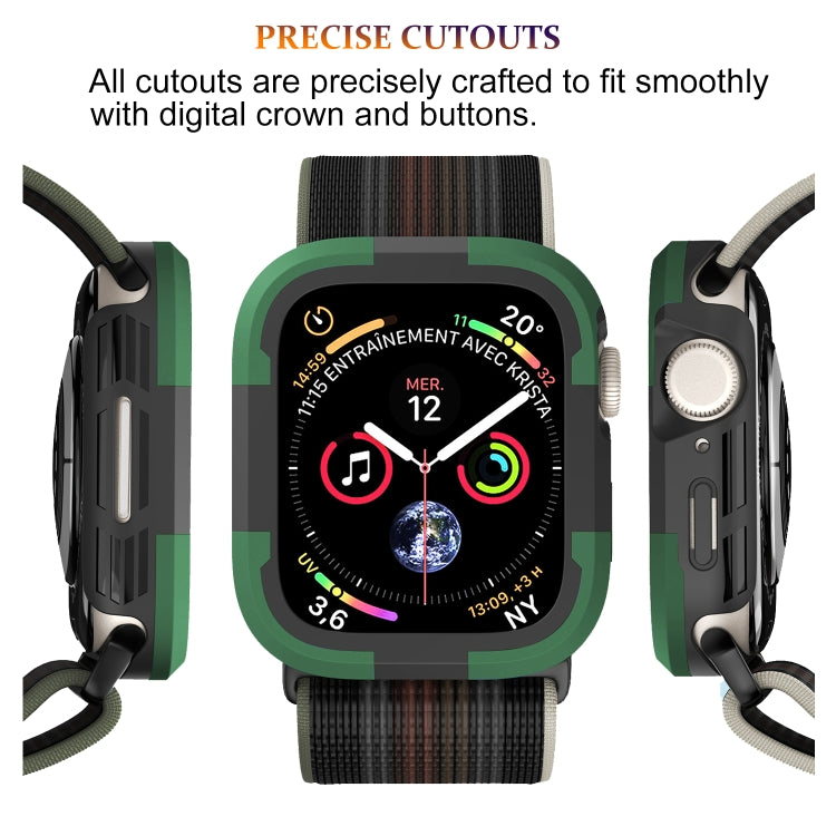 For Apple Watch Series 8 & 7 41mm Armor Frame Watch Case(Green)