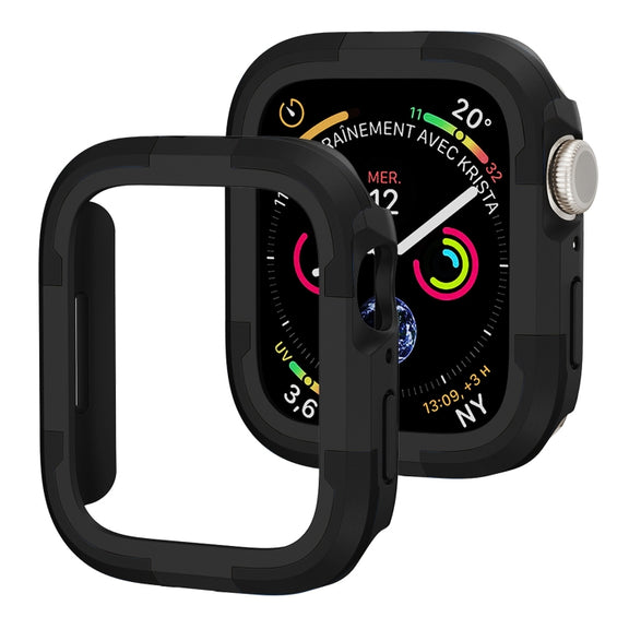 For Apple Watch Series SE 2&6&SE&5&4 44mm Armor Frame Watch Case(Black)