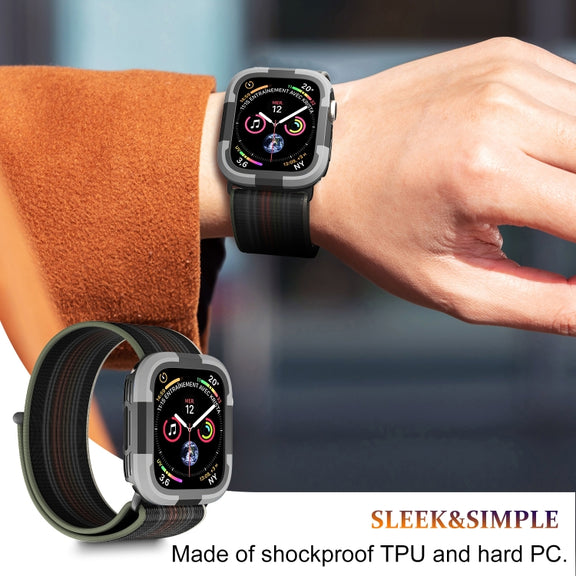 For Apple Watch Series SE 2&6&SE&5&4 44mm Armor Frame Watch Case(Grey)