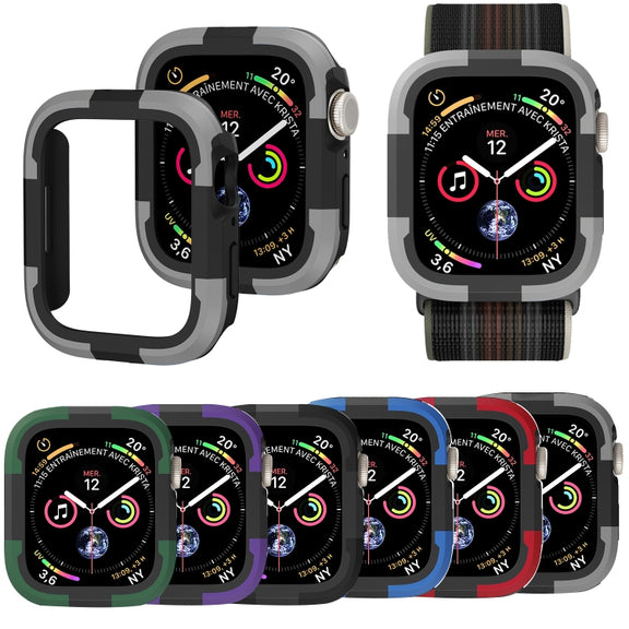 For Apple Watch Series SE 2&6&SE&5&4 44mm Armor Frame Watch Case(Blue)