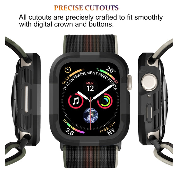 For Apple Watch Series 8 & 7 45mm Armor Frame Watch Case(Black)