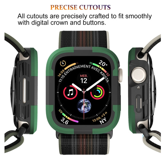 For Apple Watch Series 8 & 7 45mm Armor Frame Watch Case(Green)
