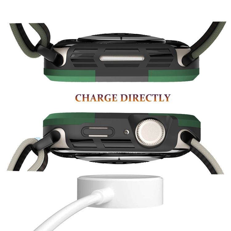 For Apple Watch Series 8 & 7 45mm Armor Frame Watch Case(Green) - Smart Wear by PMC TechLife | Online Shopping South Africa | PMC TechLife