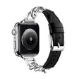 Chain Genuine Leather Watch Band For Apple Watch Series 8&7 41mm / SE 2&6&SE&5&4 40mm / 3&2&1 38mm, Size:L(Black) - Smart Wear by PMC TechLife | Online Shopping South Africa | PMC TechLife