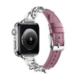 Chain Genuine Leather Watch Band For Apple Watch Ultra 49mm / Series 8&7 45mm / SE 2&6&SE&5&4 44mm / 3&2&1 42mm, Size:S(Bean Paste) - Smart Wear by PMC TechLife | Online Shopping South Africa | PMC TechLife