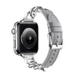 Chain Genuine Leather Watch Band For Apple Watch Ultra 49mm / Series 8&7 45mm / SE 2&6&SE&5&4 44mm / 3&2&1 42mm, Size:S(Grey) - Smart Wear by PMC TechLife | Online Shopping South Africa | PMC TechLife