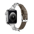 Chain Genuine Leather Watch Band For Apple Watch Ultra 49mm / Series 8&7 45mm / SE 2&6&SE&5&4 44mm / 3&2&1 42mm, Size:L(Dark Brown) - Smart Wear by PMC TechLife | Online Shopping South Africa | PMC TechLife