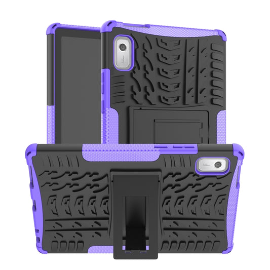 For Lenovo Tab M9 Tire Texture TPU + PC Tablet Case with Holder(Purple) - free shipping - PMC Jewellery - Order now!