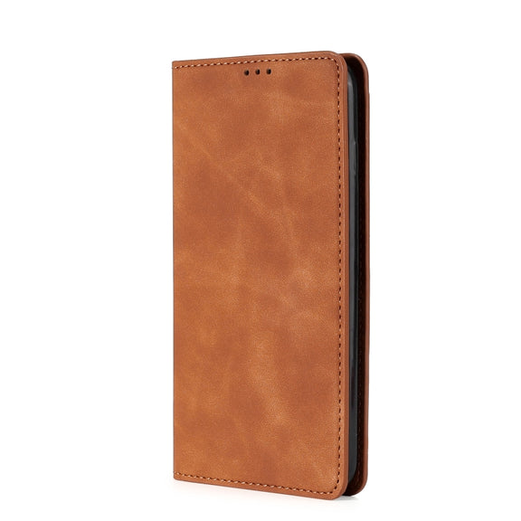 For Nokia G22 Skin Feel Magnetic Horizontal Flip Leather Phone Case(Light Brown)