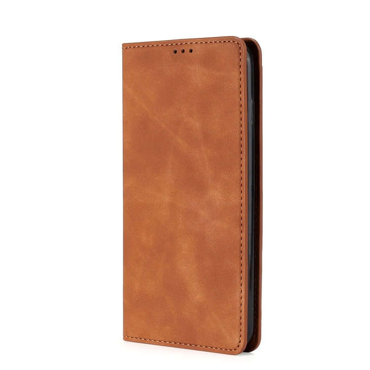 For Nokia G22 Skin Feel Magnetic Horizontal Flip Leather Phone Case(Light Brown)