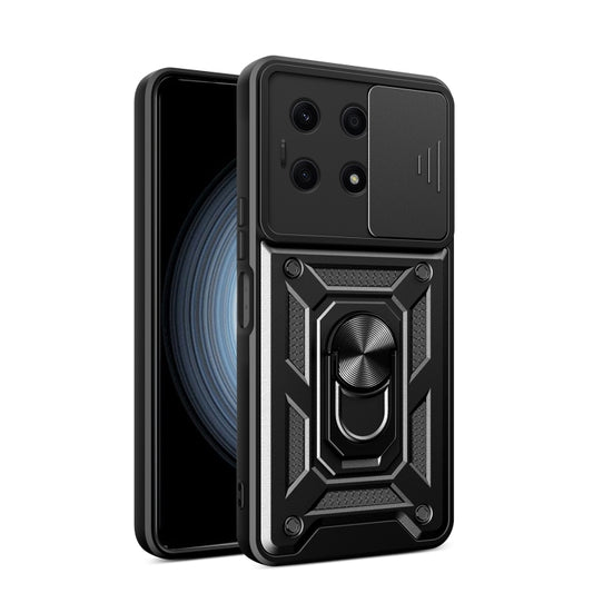 For Honor X8a 4G Sliding Camera Cover Design TPU + PC Phone Case(Black) - free shipping - PMC Jewellery - Order now!