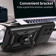 For Honor X8a 4G Sliding Camera Cover Design TPU + PC Phone Case(Black)