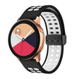20mm Double-row Hole Folding Black Buckle Two-color Silicone Watch Band(Black White) - Smart Wear by PMC TechLife | Online Shopping South Africa | PMC TechLife