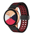 20mm Double-row Hole Folding Black Buckle Two-color Silicone Watch Band(Black Red) - Smart Wear by PMC TechLife | Online Shopping South Africa | PMC TechLife
