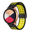 20mm Double-row Hole Folding Black Buckle Two-color Silicone Watch Band(Black Yellow) - Smart Wear by PMC TechLife | Online Shopping South Africa | PMC TechLife