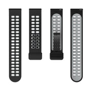 20mm Double-row Hole Folding Black Buckle Two-color Silicone Watch Band(Black Grey)