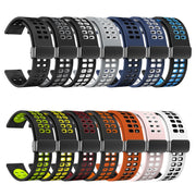 20mm Double-row Hole Folding Black Buckle Two-color Silicone Watch Band(Grey White)