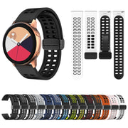 20mm Double-row Hole Folding Black Buckle Two-color Silicone Watch Band(Grey White)