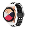 22mm Double-row Hole Folding Black Buckle Two-color Silicone Watch Band(White Black) - Smart Wear by PMC TechLife | Online Shopping South Africa | PMC TechLife