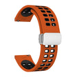 22mm Double-row Hole Folding Silver Buckle Two-color Silicone Watch Band(Orange Black) - Smart Wear by PMC TechLife | Online Shopping South Africa | PMC TechLife