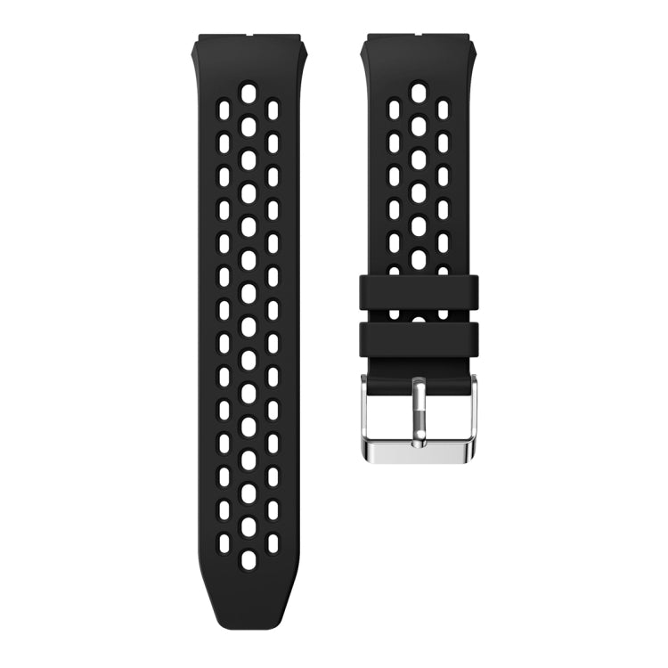 For Huawei Watch GT 2e Solid Color Round Hole Silicone Watch Band(Black) - Smart Wear by PMC TechLife | Online Shopping South Africa | PMC TechLife