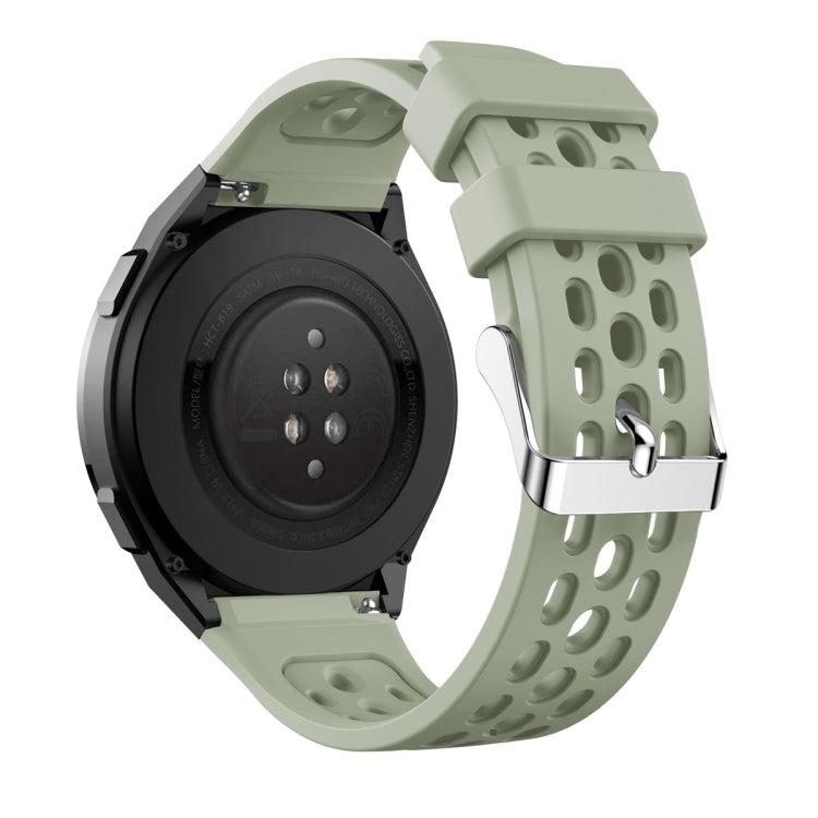 For Huawei Watch GT 2e Solid Color Round Hole Silicone Watch Band(Green) - Smart Wear by PMC TechLife | Online Shopping South Africa | PMC TechLife