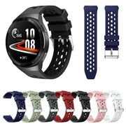 For Huawei Watch GT 2e Solid Color Round Hole Silicone Watch Band(Black)