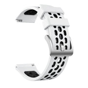 For Huawei Watch GT 2e Two Color Round Hole Silicone Watch Band(White Balck)