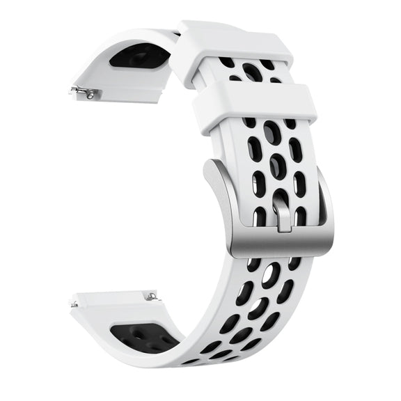 For Huawei Watch GT 2e Two Color Round Hole Silicone Watch Band(White Balck)