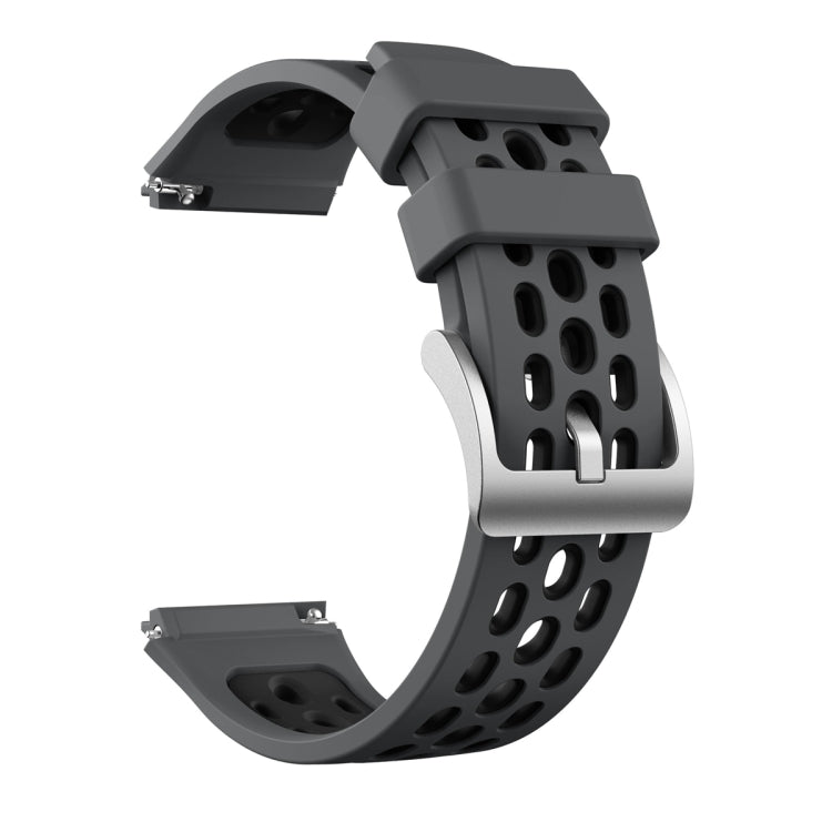 For Huawei Watch GT 2e Two Color Round Hole Silicone Watch Band(Grey Balck) - Smart Wear by PMC TechLife | Online Shopping South Africa | PMC TechLife