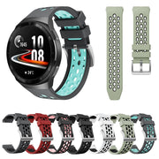 For Huawei Watch GT 2e Two Color Round Hole Silicone Watch Band(White Balck)