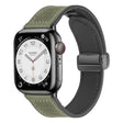 Magnetic Folding Silicone Leather Watch Band For Apple Watch Series 8&7 41mm / SE 2&6&SE&5&4 40mm / 3&2&1 38mm (Army Green) - Watch Bands by PMC TechLife | Online Shopping South Africa | PMC TechLife