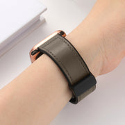 Magnetic Folding Silicone Leather Watch Band For Apple Watch Series 8&7 41mm / SE 2&6&SE&5&4 40mm / 3&2&1 38mm (Taupe)