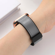 Magnetic Folding Silicone Leather Watch Band For Apple Watch Ultra 49mm / Series 8&7 45mm / SE 2&6&SE&5&4 44mm / 3&2&1 42mm (Grey)