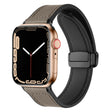 Magnetic Folding Silicone Leather Watch Band For Apple Watch Ultra 49mm / Series 8&7 45mm / SE 2&6&SE&5&4 44mm / 3&2&1 42mm (Taupe) - Watch Bands by PMC TechLife | Online Shopping South Africa | PMC TechLife